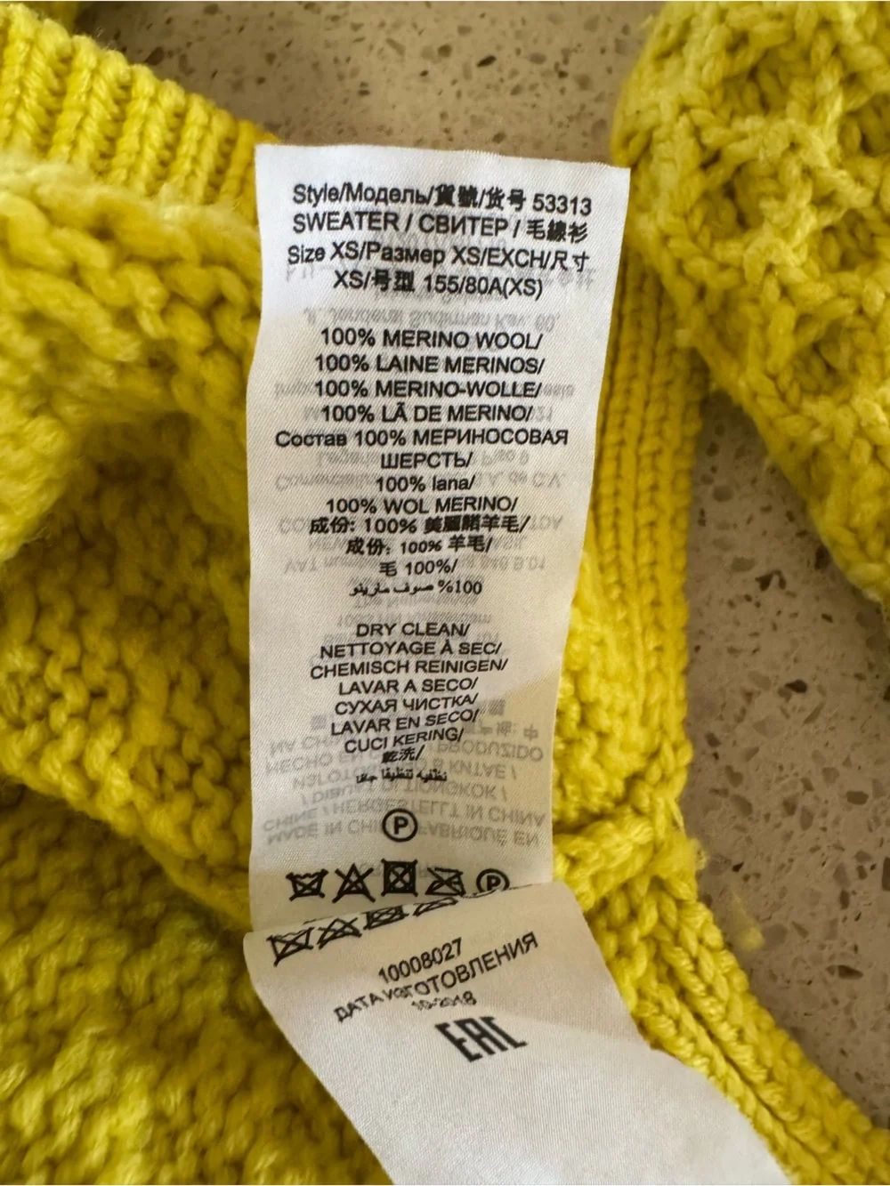 Tory Burch Honeycomb Knit Crewneck Sweater in Yellow